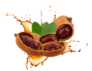 Bursting Tamarind Juice with Exploding Splash and Whole Fruit, Transparent PNG