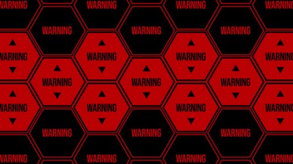 ハニカム構造の六角形にWARNINGの文字が点滅するトランジション,警告,危険,幾何学的,赤黒,ワイプ, アルファチャンネル,
Transition with flashing word WARNING in hexagon with honeycomb structure, warning, danger, geometric, red-black, wipe, alpha channel - Powered by Adobe