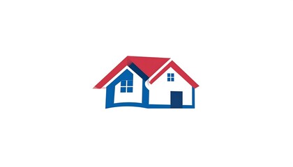 Two homes joined, stylized logo