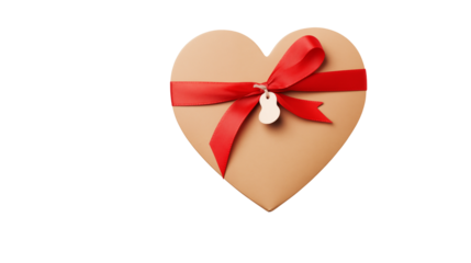 Elegant heart shaped gift box with vibrant red ribbon ready for your special Valentine's message