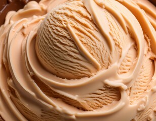 top view of amaretto ice cream surface a closeup of the amaretto ice cream texture displaying its smooth and creamy base with a light almond color