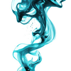 Obraz premium Abstract swirls of cyan liquid flowing against a transparent background creating dynamic forms