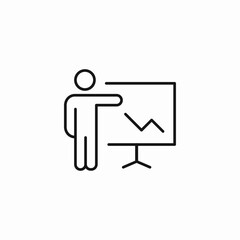 person presenting graph icon sign vector