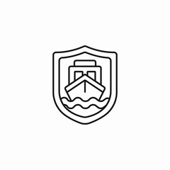 ship on water shield icon sign vector