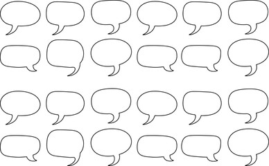 Speech bubble vector set communication chat message dialogs