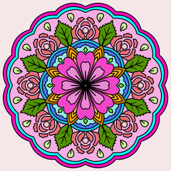 Mandala round floral ornament, Circular pattern in form of mandala, tattoo, decoration. Decorative ornament in ethnic oriental style, Vintage decorative, Vintage decorative, ottoman motifs 