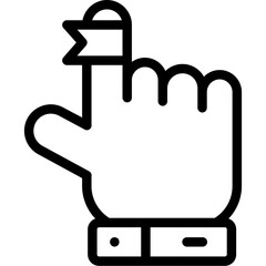Hand back point ribbon Icon