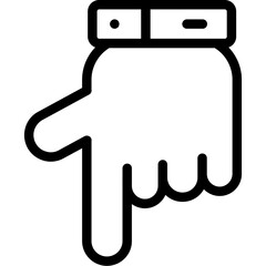 Hand back point down Icon