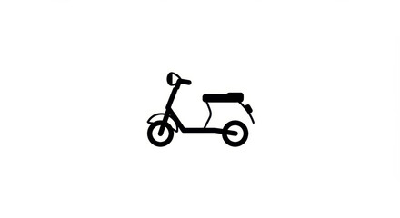 Obraz premium Minimalist black scooter silhouette on a plain background for transportation design