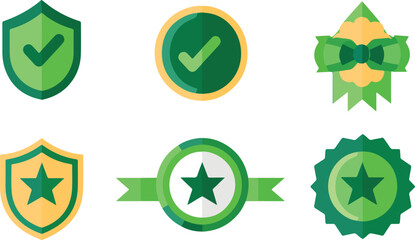 Obraz premium Abstract flat design icons green and orange