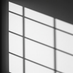 Window Frame Shadow with Grid Pattern on Wall