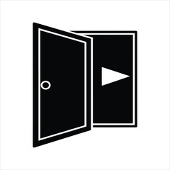 Flat Vector of Logout Arrow and Open Door