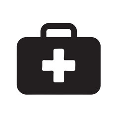 Obraz premium Healthcare Emergency First Aid Kit Symbol Vector