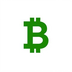 Fototapeta premium Green bitcoin logo on white background