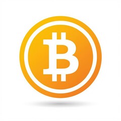 Golden bitcoin symbol on white background