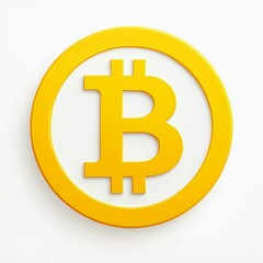 Obraz premium Golden bitcoin symbol on a white background