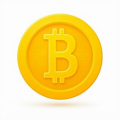 Golden bitcoin coin symbol of digital currency