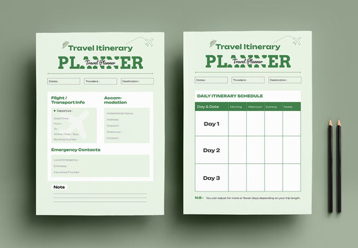 Editable Travel Planner Template for Trip Organization