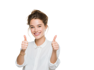 Happy Woman Giving Thumbs Up, Positive Emotion, Approving Gesture