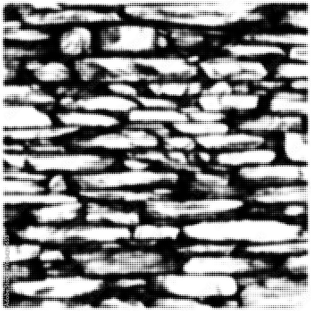 Poster monochrome textured pattern of stacked stones in halftone style