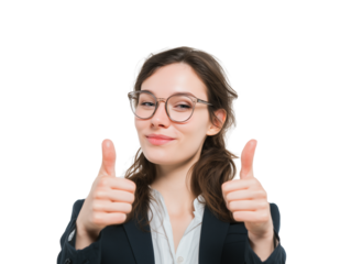 Woman Giving a Thumbs-Up Positive Attitude and Success