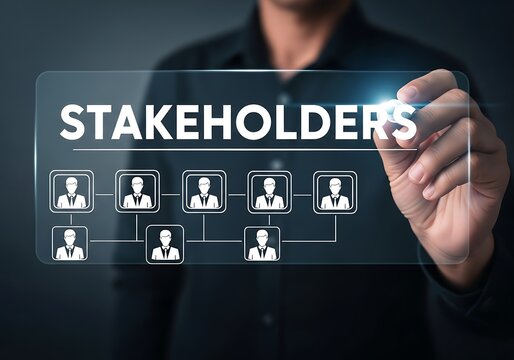 Business network diagram stakeholders people