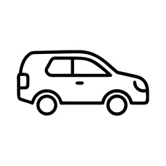 Fototapeta premium Simple illustration of a side view of a compact SUV with a clean design against a plain background showcasing its features and structure