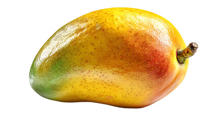 Closeup of a ripe and juicy mango isolated on transparent background
