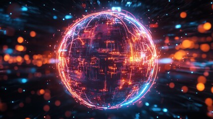 Digital globe futuristic design