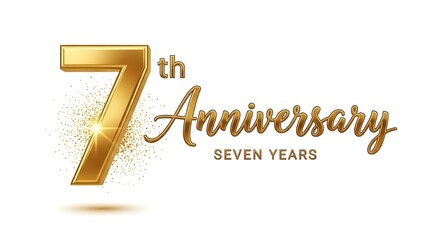 Golden 7th Anniversary Celebration Design