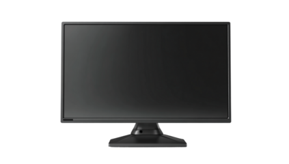 Modern black computer monitor isolated on a transparent background