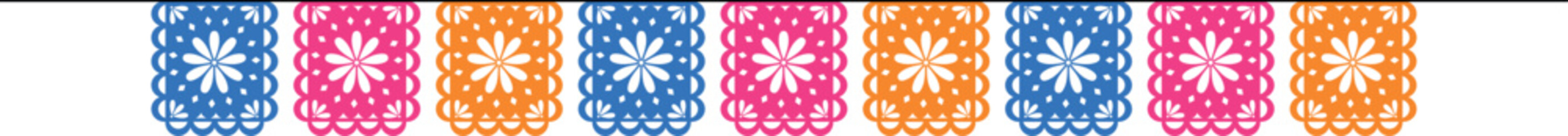 Mexican festive garland papel picado. Decoration for Cinco Demayo holiday. Isolated vector illustration on transparent background. © Sun_Rise