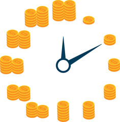 Dollar Coin Cash Financial management Business Growth Money Concept Art Vector Illustration
