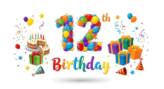 Festive 12th Birthday Celebration Design