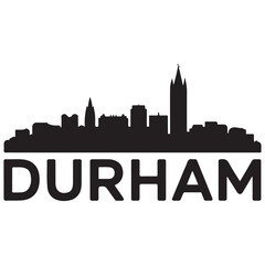 Fototapeta premium Durham skyline silhouette. Black Durham city. Vector black silhouette. with white background.