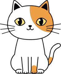 Cute cartoon cat smiling in a fun illustration