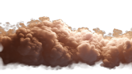 abstract peach orange fluffy cloud mist fog smoke  isolated on white background