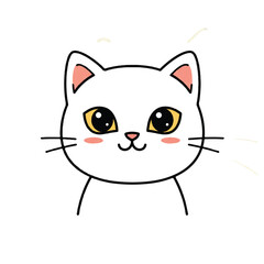 A cute and funny cartoon cat with a whimsical black and white face is a fun character illustration for any pet design