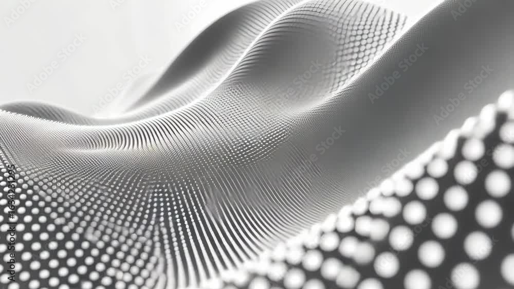 Aufkleber vector dotted abstract background with grey dots flowing in perspective and big data theme
