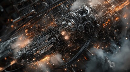 Complex futuristic machine