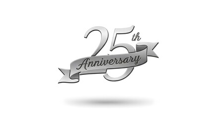 Elegant 25th Anniversary Silver Logo on White