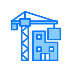 Construction blue icon 