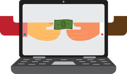 Dollar Coin Cash Financial management Business Growth Money Concept Art Vector Illustration
