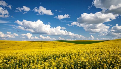 Obraz premium Vast yellow field under a bright sky
