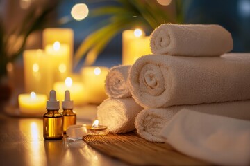 Massage and aromatherapy spa setup