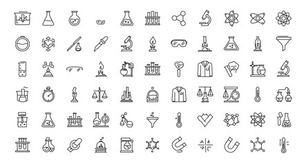 A collection of various science icons.