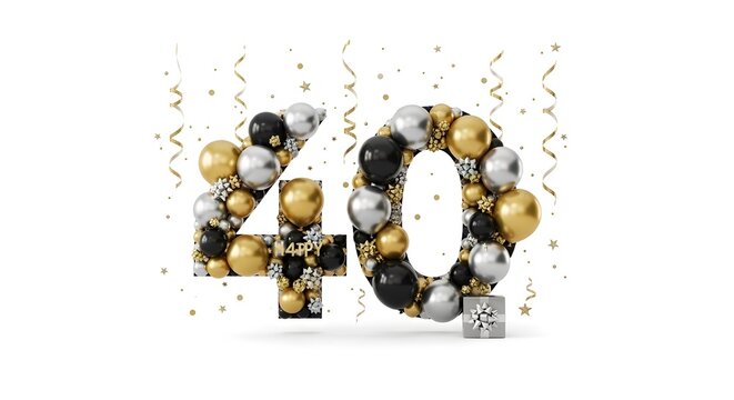 Elegant 40th Anniversary Balloon Decoration