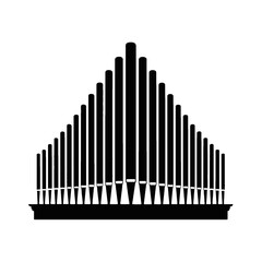 Silhouette of a pipe organ with ornate details music