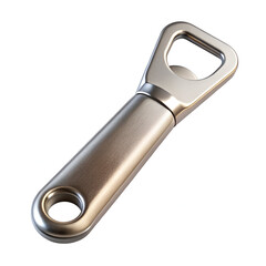 Silver metal bottle opener isolated on white background