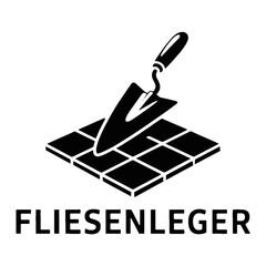 Tiler Logo With Trowel And Floor Tiles tiling flooring